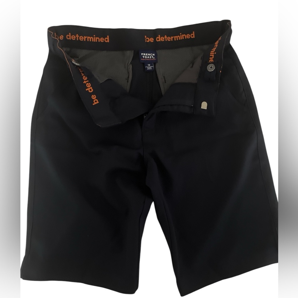 Boys adjustable waist navy school shorts.  Sz 12.  100% poly.  smoke free home.